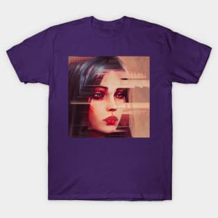 Baffled - Glitch Art Porttrait T-Shirt